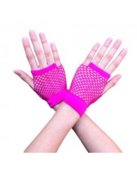 GUANTES DE RED CORTOS RETRO ROSA