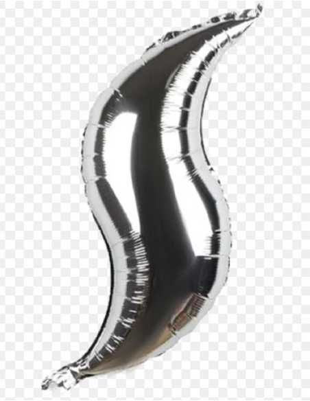 GLOBO CURVE PLATEADO x 1