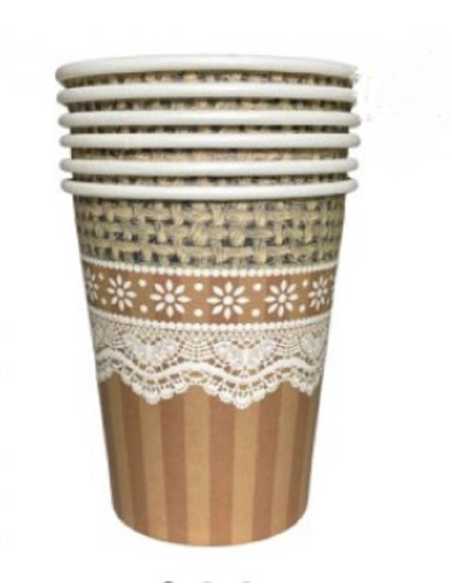 VASO DE POLIPAPEL ENCAJE x 6