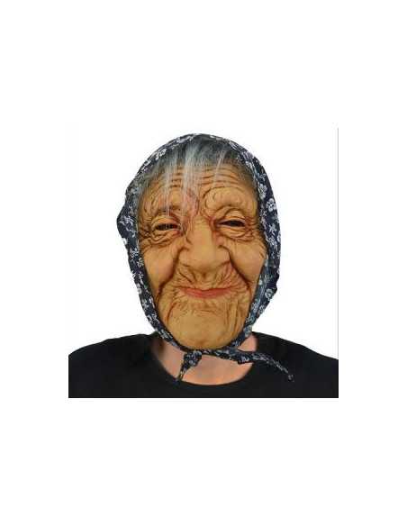 MASCARA 100% LATEX ABUELITA CON PAÑUELO LMPE01