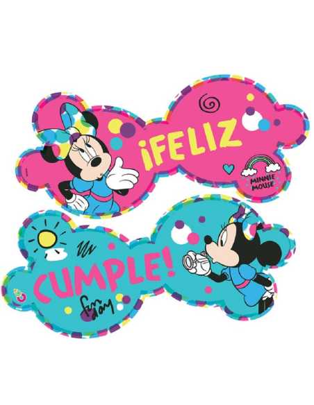 BANDERIN RECTANGULAR FELIZ CUMPLE MINNIE x 1