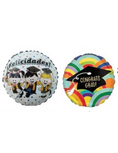 GLOBO METALIZADO 10" CH1 EGRESADO 25cm x 1