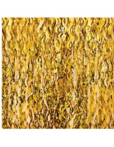 CORTINA METALIZADA ONDAS 1x2m DORADO