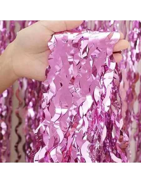 CORTINA METALIZADA ONDAS 1x2m ROSA
