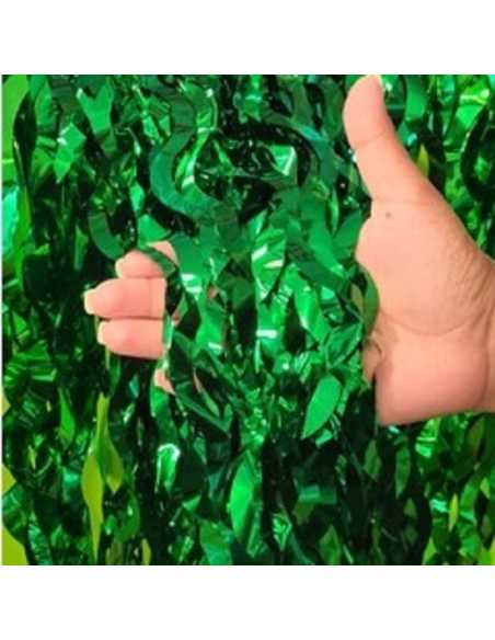 CORTINA METALIZADA ONDAS 1x2m VERDE