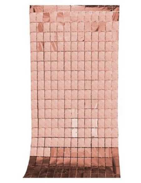 CORTINA METALIZADA SHIMMER PANEL 1x2m ROSA GOLD