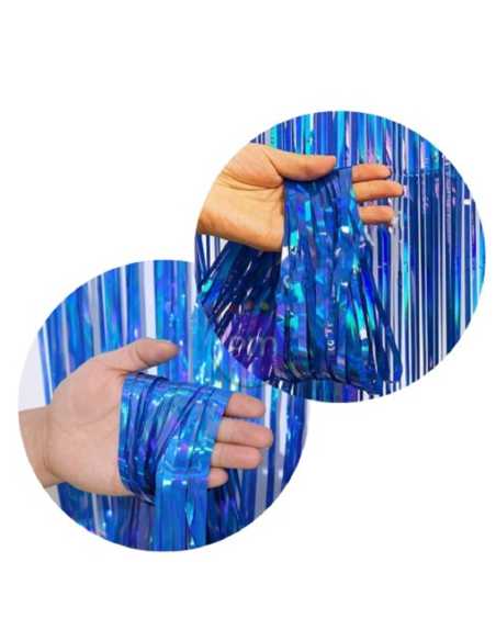 CORTINA METALIZADA TORNASOLADA 1x2m AZUL