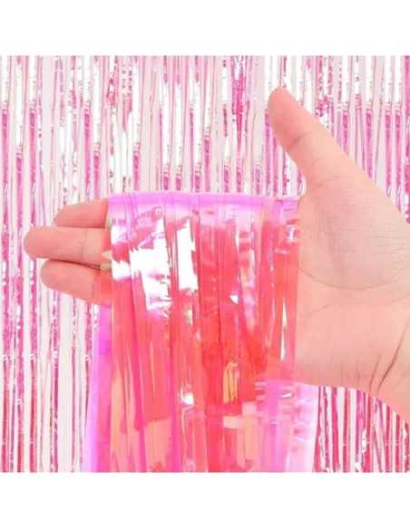 CORTINA METALIZADA TORNASOLADA 1x2m ROSA