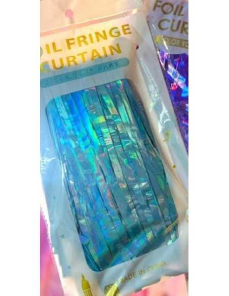 CORTINA METALIZADA TORNASOLADA 1x2m TURQUESA