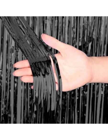 CORTINA METALIZADA TORNASOLADA 1x2m NEGRO