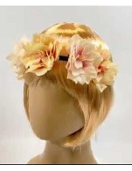 TOCADO DE FLORES ROSADO