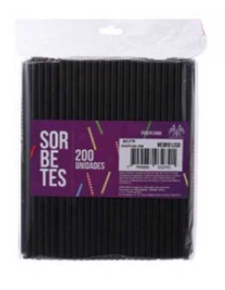 SORBETES NEGRO LISO x 200
