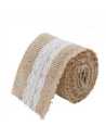 ROLLO ARPILLERA NATURAL CON CENTRO ENCAJE BLANCO 200x6cm