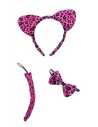 SET 3 PIEZAS LEOPARDO ROSA