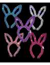 VINCHA OREJAS DE CONEJO PELUCHE LUMINOSA COLORES x1