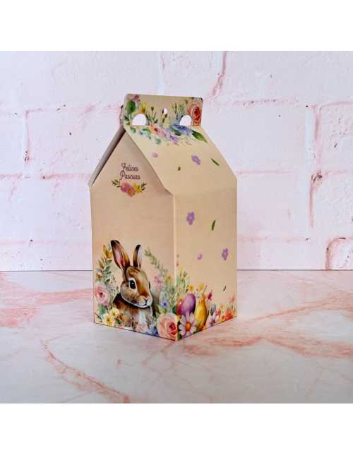 CAJA CASITA PASCUA FLORAL 7x7x9