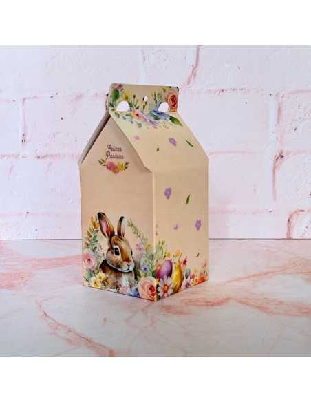 CAJA CASITA PASCUA FLORAL 7x7x9