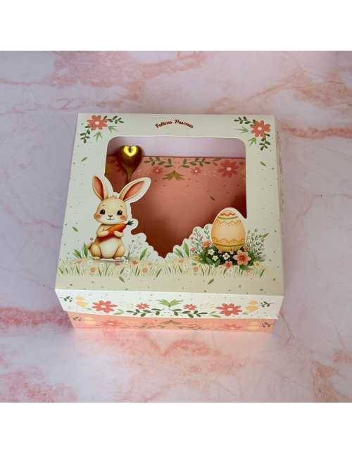 CAJA DESAYUNO PASCUA CONEJITO 20x20x10 C/VISOR