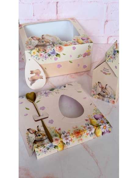 CAJA DESAYUNO PASCUA FLORAL 20x20x10 C/VISOR