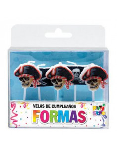 VELAS FORMAS SET PIRATA BLISTER x 5 UNIDAD VS06