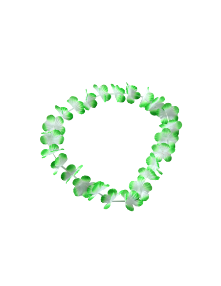 COLLAR HAWAIANO HULA FLORES VERDE AC501