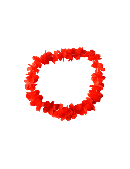 COLLAR HAWAIANO HULA FLORES ROJO AC502