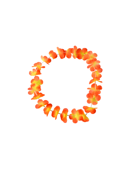COLLAR HAWAIANO HULA FLORES NARANJA AC503