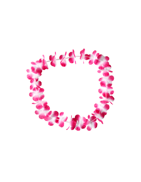 COLLAR HAWAIANO HULA FLORES ROSA AC504