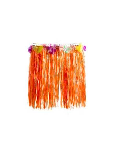 POLLERA HULA HAWAIANA NARANJA AC515