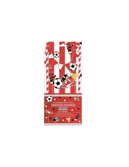 DECORACION TORTA FOOTBALL RO Y BCO ACPR11