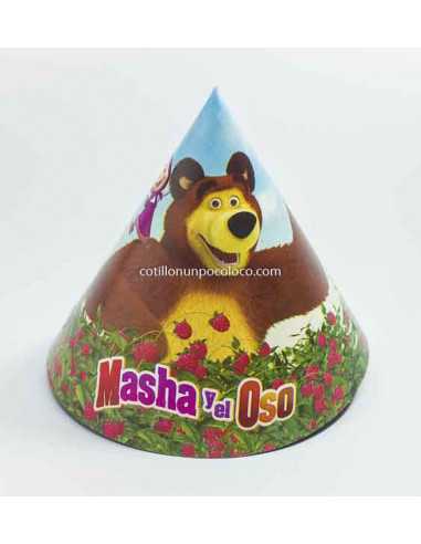 GORRO FELIZ CUMPLE MASHA Y EL OSO x10