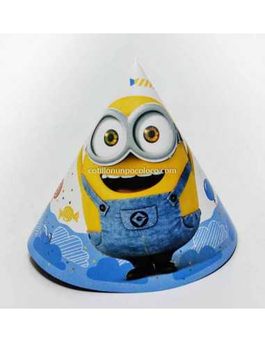 GORRO FELIZ CUMPLE MINIONS x10