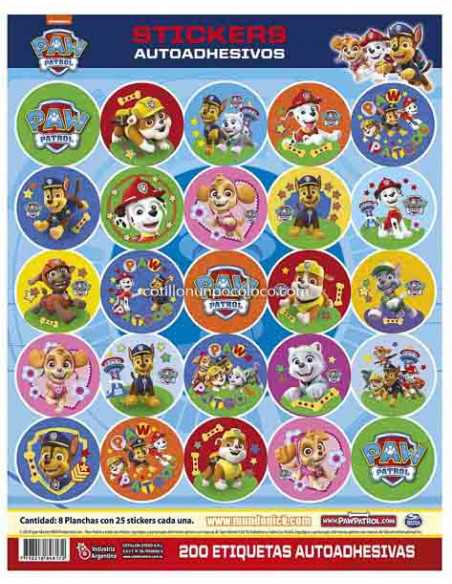 AUTOADHESIVO PAW PATROL x 1