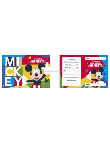 INVITACION LIBRITO MICKEY x10