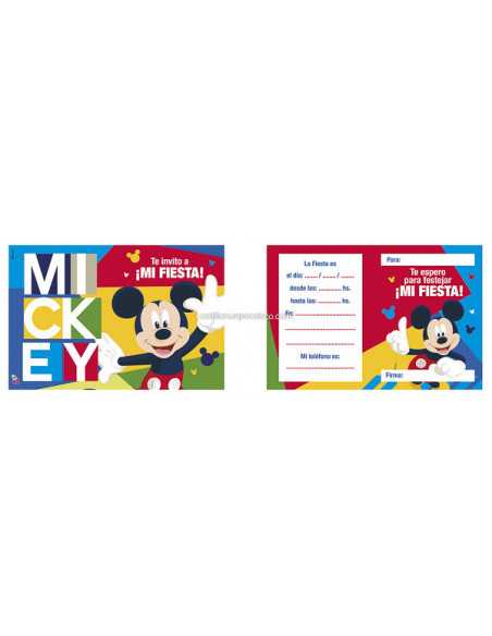 INVITACION LIBRITO MICKEY x10