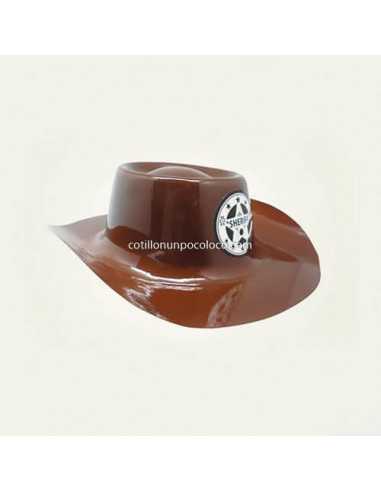 SOMBRERO SHERIFF MARRON CON PIOLA