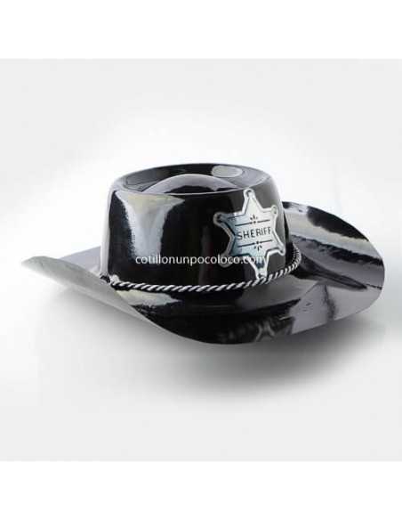 SOMBRERO SHERIFF NEGRO CON PIOLA