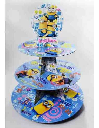 TORRE POSACUPCAKE TRES PISOS MINIONS