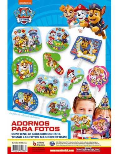 ADORNO PARA FOTOS PAW PATROL x 12