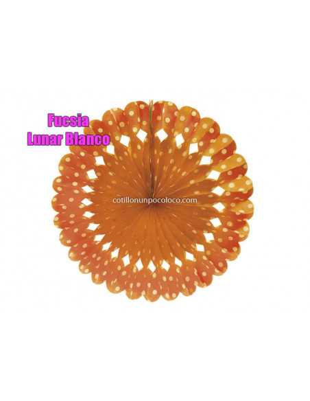 ADORNO MEDALLON 50 cm LUNARES FUCSIA LUNAR BLANCO N02-8231 L