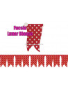 BANDERIN FUCSIA CON LUNAR BLANCO N 01-8088 L