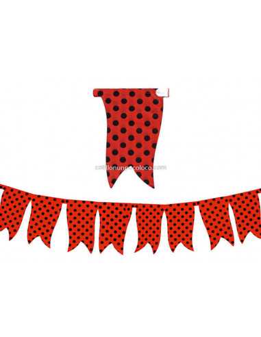 BANDERIN ROJO CON LUNAR NEGRO 01-8088-L B