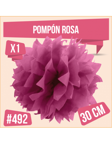 POMPON DECORATIVO 30CM ROSA