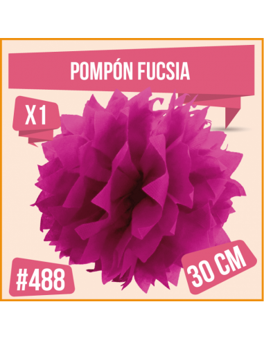 POMPON DECORATIVO 30CM FUCSIA