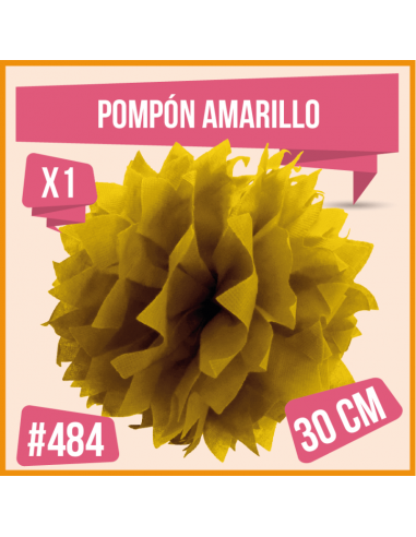 POMPON DECORATIVO 30CM AMARILLO