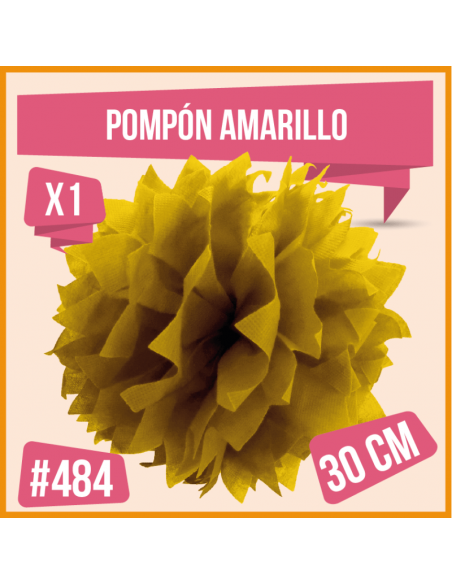 POMPON DECORATIVO 30CM AMARILLO