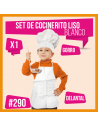 SET COCINERO NIÑO LISO BLANCO