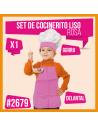 SET COCINERO NIÑO LISO ROSA
