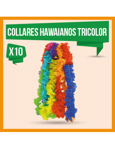COLLAR HAWAIANO TRICOLOR x 10
