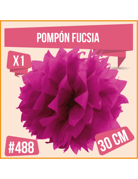 POMPON DECORATIVO 30CM FUCSIA